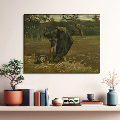 Vincent Van Gogh Peasant Woman Digging Up Potatoes 1885 – Reproduction
