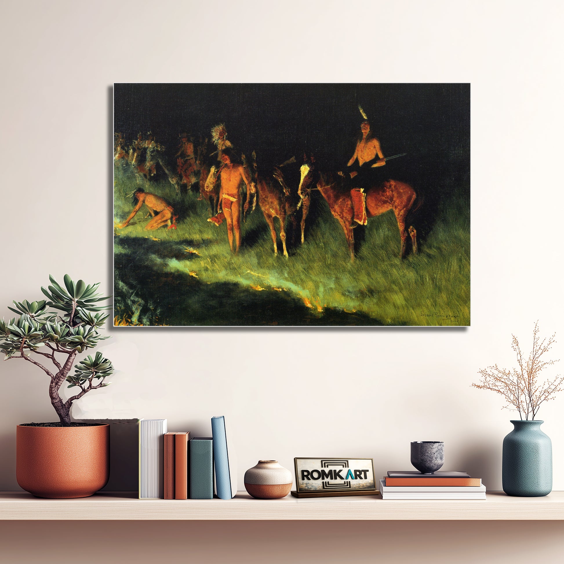 Frederic Remington The Grass Fire 1908 – Reproduction