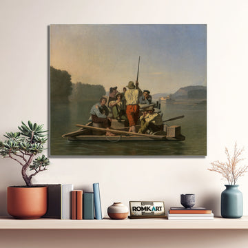 George Caleb Bingham Lighter Relieving A Steamboat Aground – Reproduction