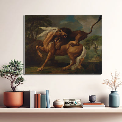George Stubbs A Lion Attacking A Horse 1762 – Reproduction