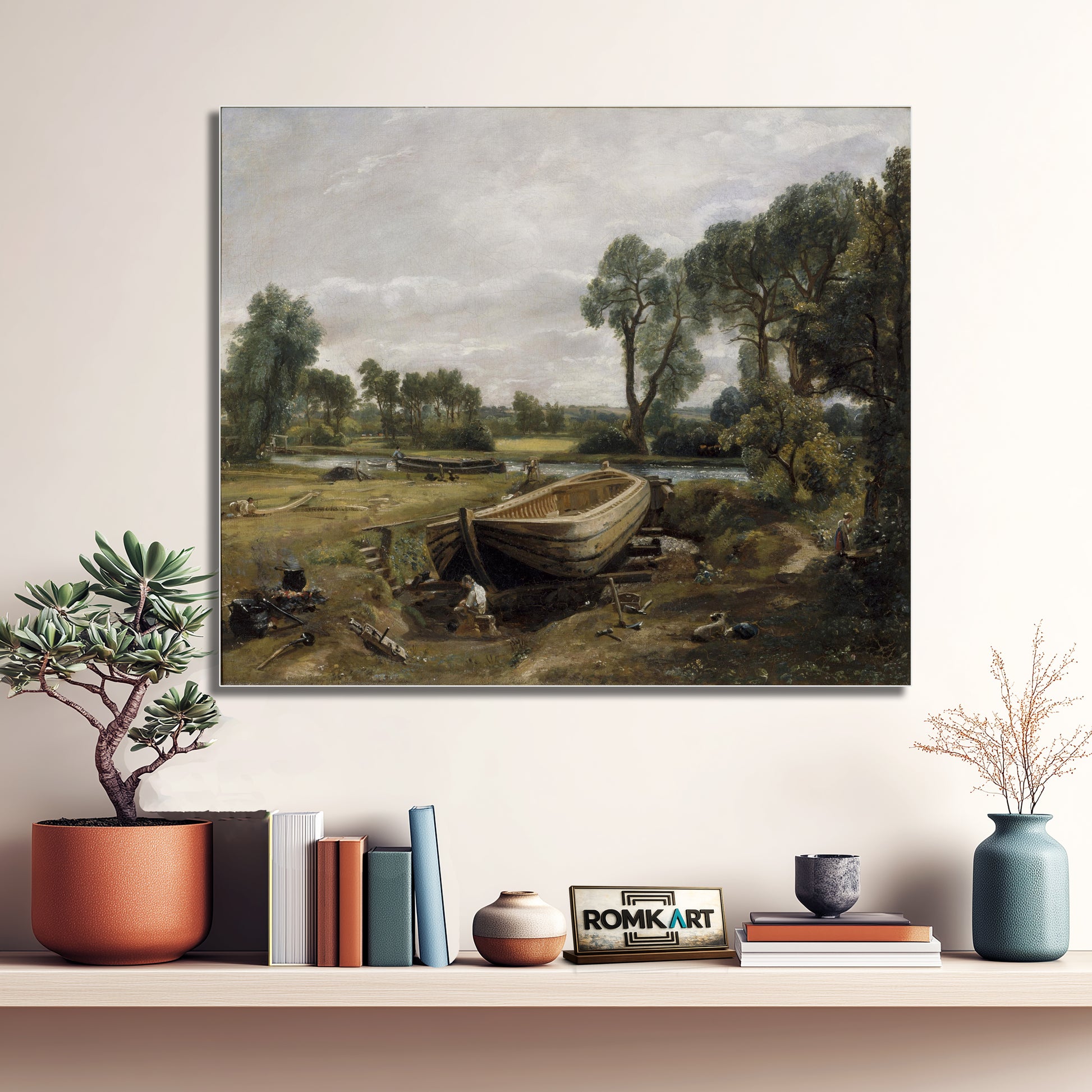 John Constable Boat-building Near Flatford Mill 1815 – Reproduction