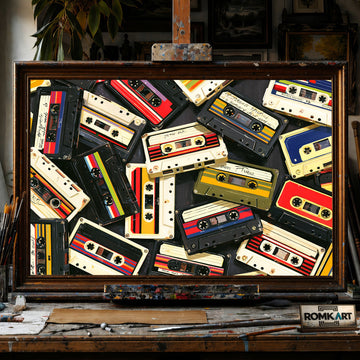 80'S Cassette Tape Retro - Hand-Painted Oil Painting - View 1