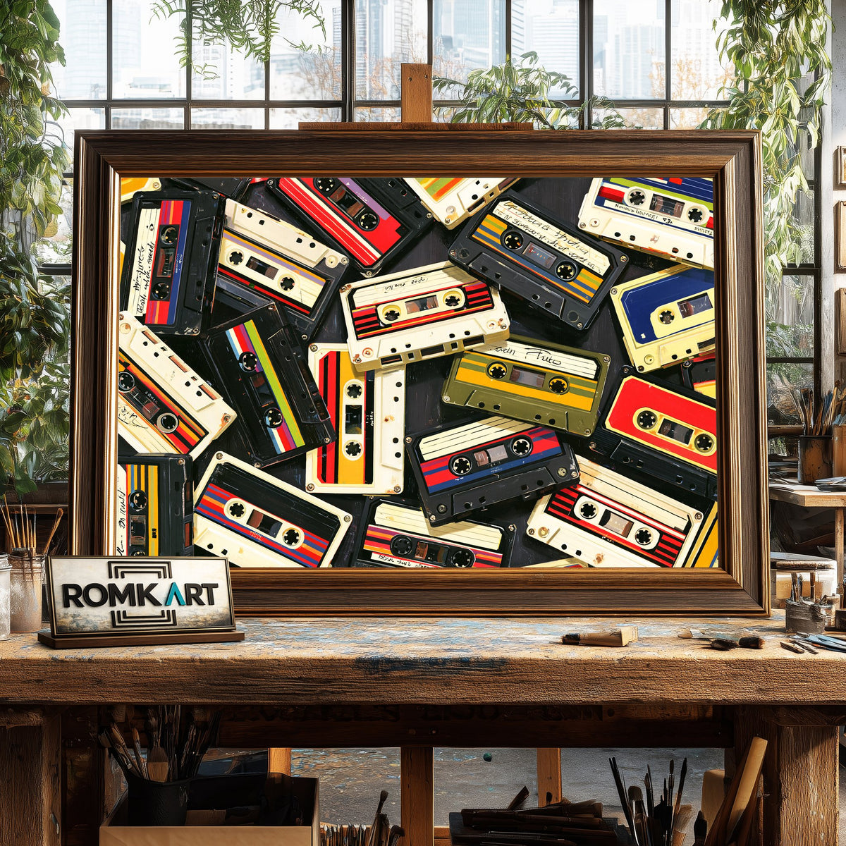 80's Cassette Tape Retro Oil Painting - image 2