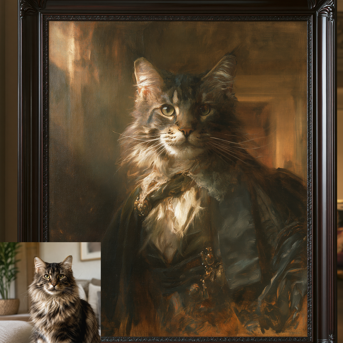 Custom Cat Oil Painting | John Singer Sargent Academic Style