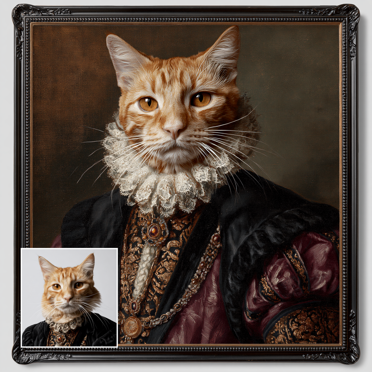 Custom Cat Oil Painting | The Royal Renaissance (Habsburg) Style