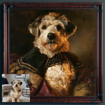 Custom Hand-Painted Dog Oil Painting | Baroque Old Master Style Art