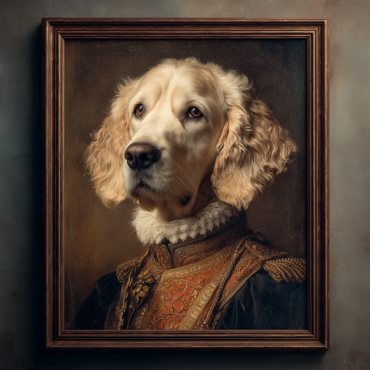 Custom Hand-Painted Dog Oil Painting | High Renaissance Style Art