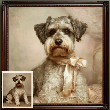 Custom Hand-Painted Dog Oil Painting | Rococo Style Art