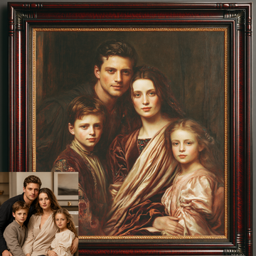 Custom Family Oil Painting | Dante Gabriel Rossetti Style
