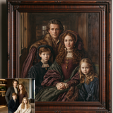 Custom Family Oil Painting | Flemish Court By Jan Van Eyck Style