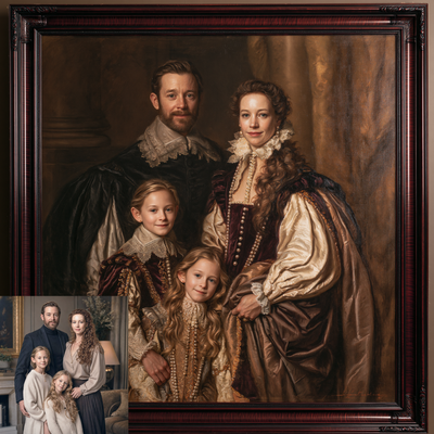 Custom Family Oil Painting | Flemish Court By Peter Paul Rubens Style