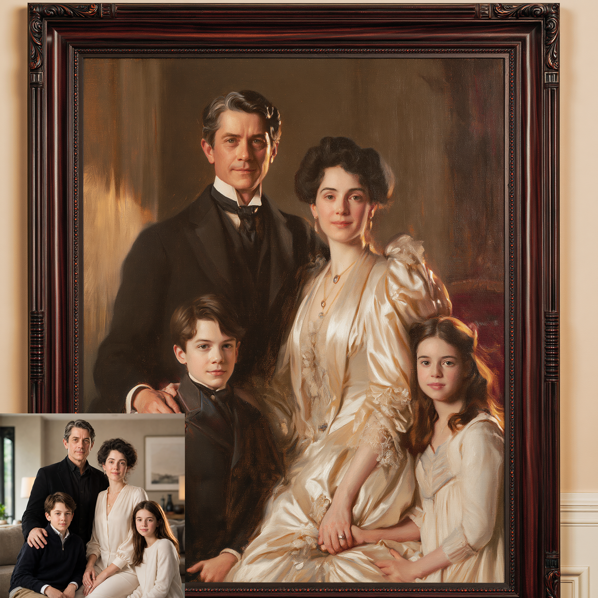 Custom Family Oil Painting | John Singer Sargent Academic Style