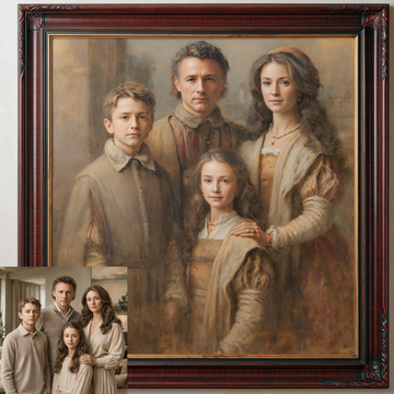 Custom Family Oil Painting | Leonardo Da Vinci High Renaissance Style