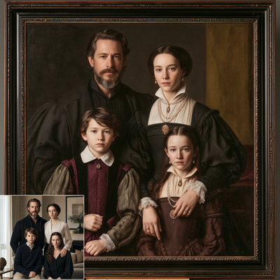Custom Family Oil Painting | The Royal Renaissance   Agnolo Bronzino Style