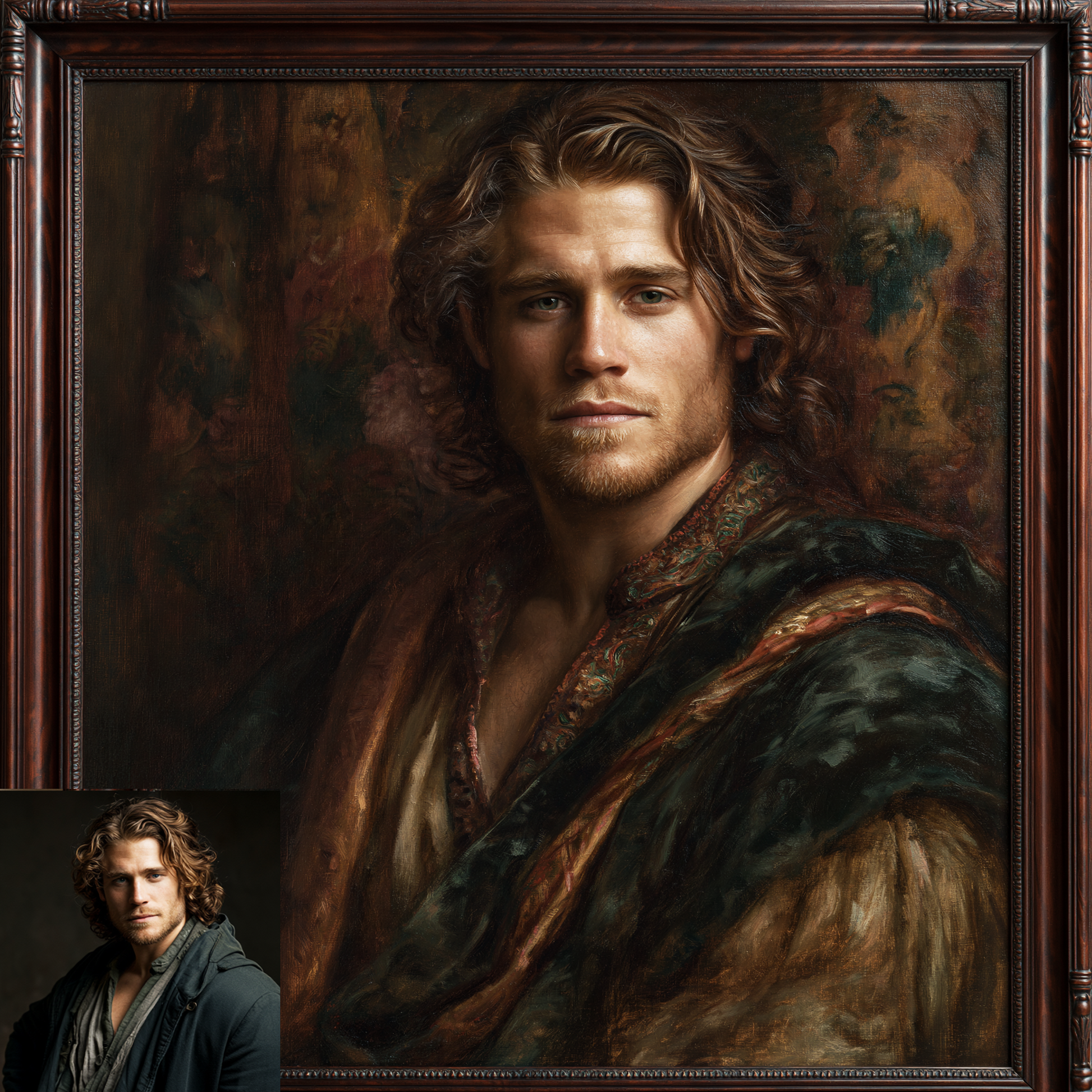 Custom Portrait Oil Painting | Dante Gabriel Rossetti Style