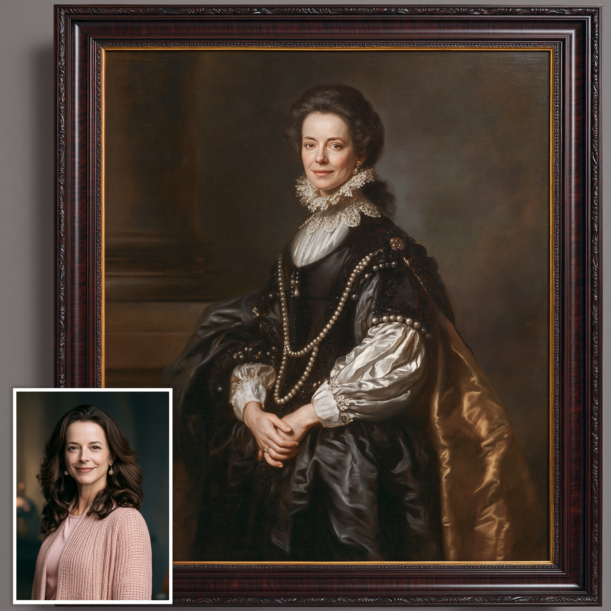 Custom Portrait Oil Painting | Flemish Court By Anthony Van Dyck Style