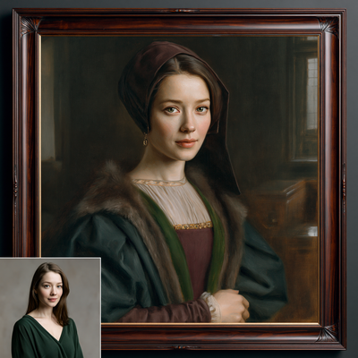 Custom Portrait Oil Painting | Flemish Court By Jan Van Eyck Style