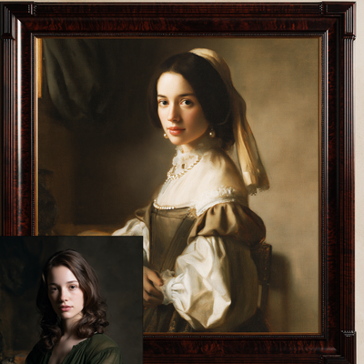 Custom Portrait Oil Painting | Johannes Vermeer Dutch Baroque Style
