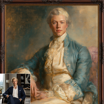Custom Portrait Oil Painting | Thomas Gainsborough Rococo Style