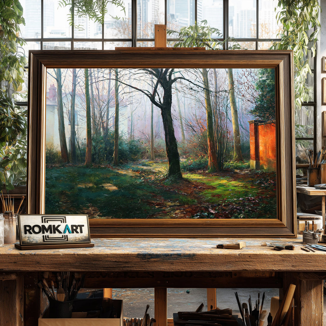 Abandoned Garden - Hand-Painted Oil Painting - View 1