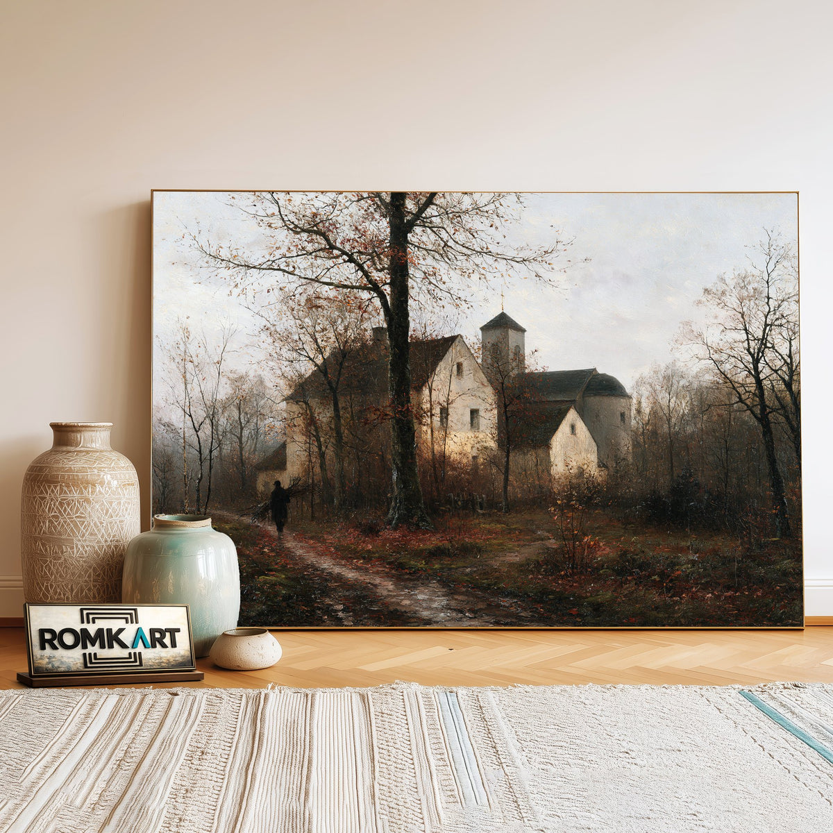 Abandoned Parsonage In Late Autumn Oil Painting - image 3
