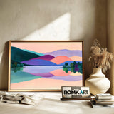 Abstracted Lake At Dawn Oil Painting - image 6