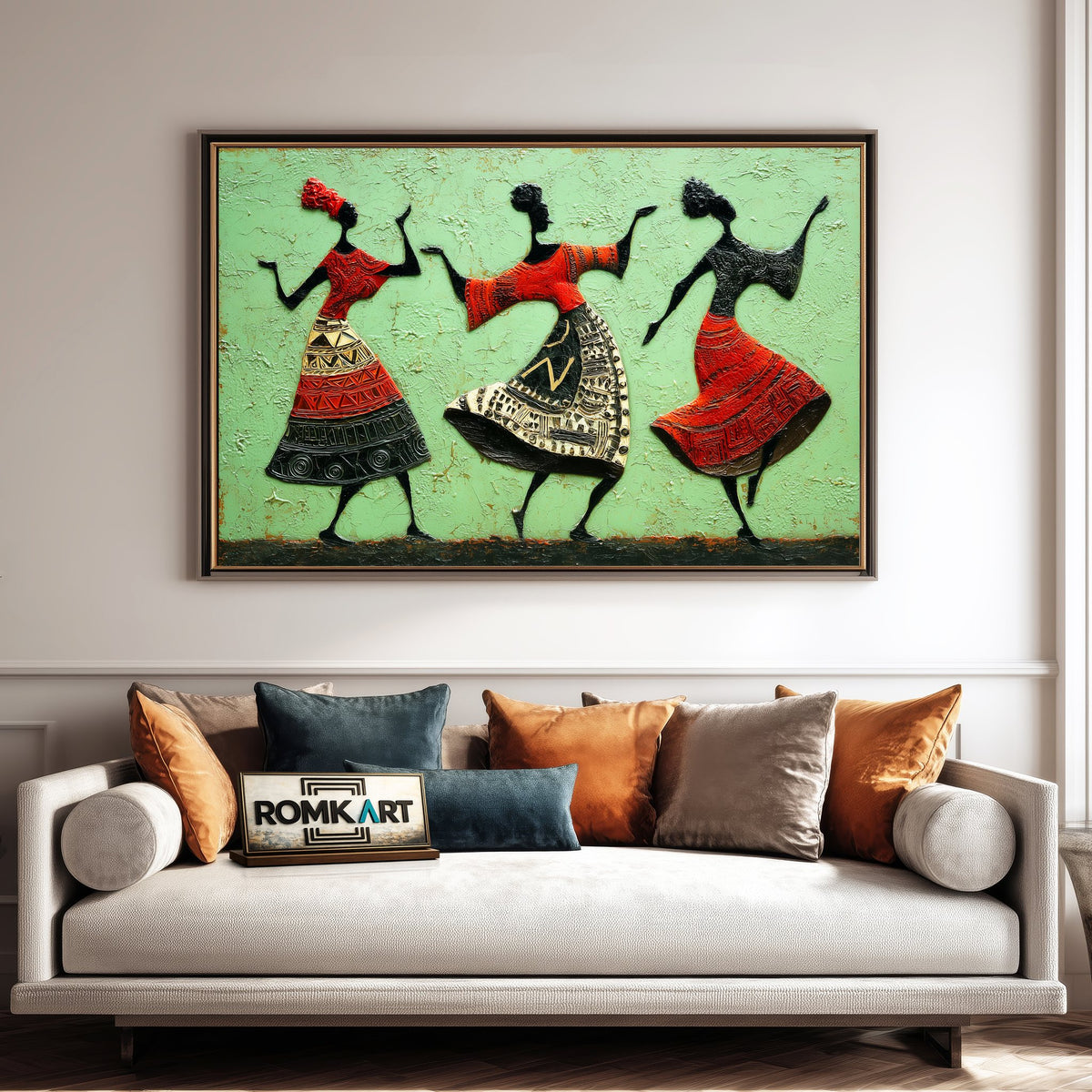 African Dancing Oil Painting - image 4