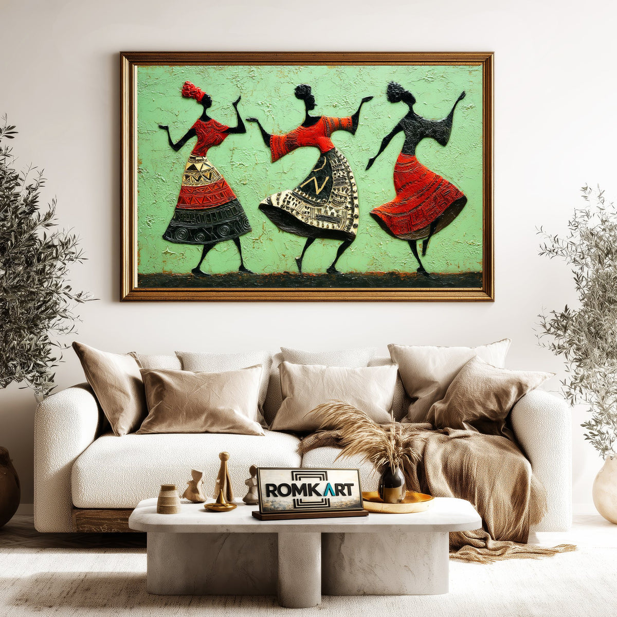 African Dancing Oil Painting - image 5