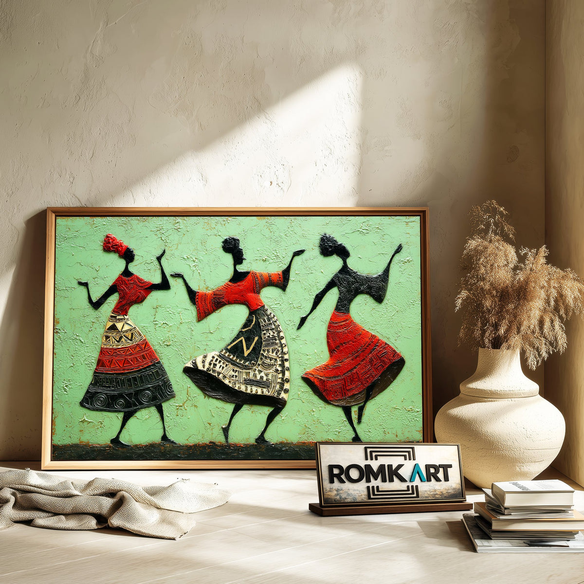 African Dancing Oil Painting - image 6