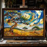 African Savanna Swirls Painting hand-painted oil painting on canvas