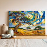 African Savanna Swirls Painting Landscape Oil Painting - image 3