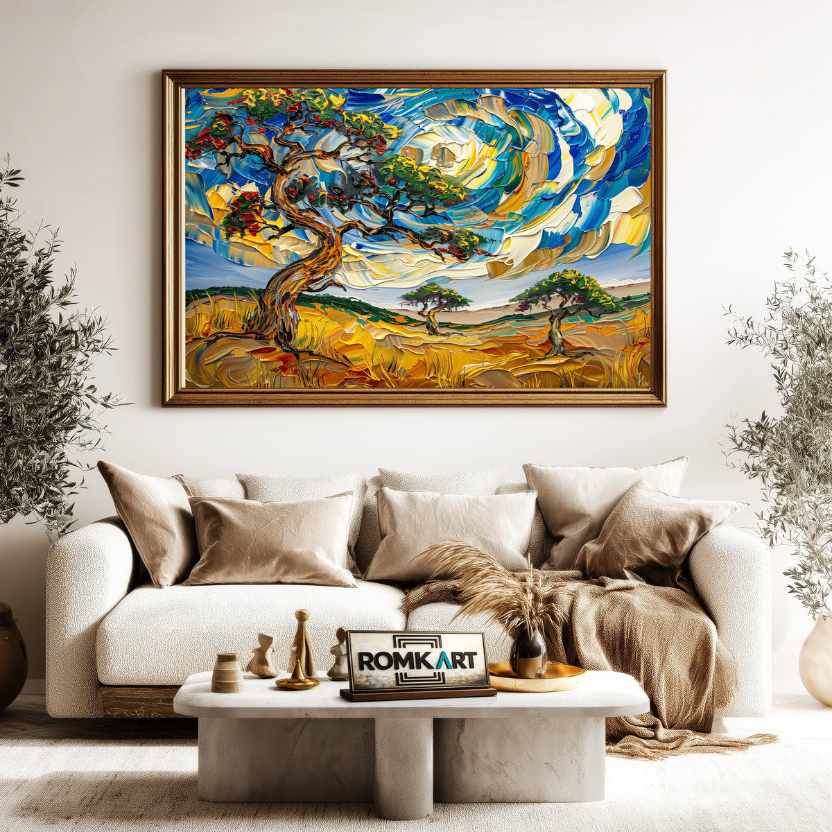African Savanna Swirls Painting Landscape Oil Painting - image 5