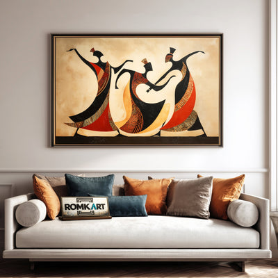 African Tribal Oil Painting - image 4