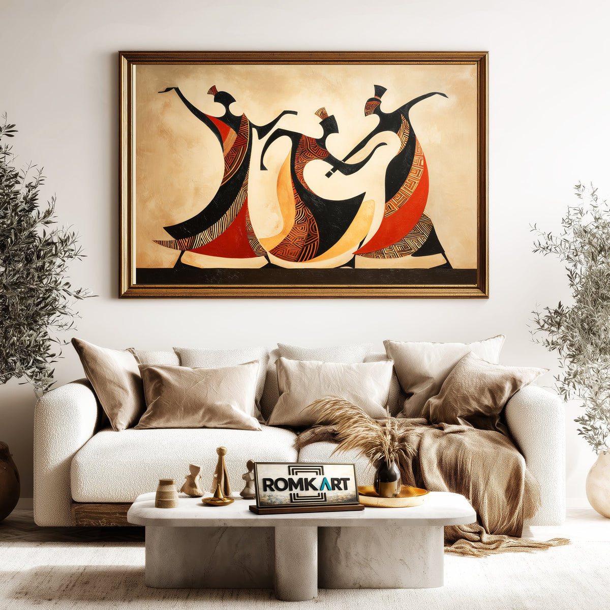 African Tribal Oil Painting - image 5
