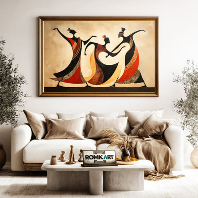 African Tribal Oil Painting - image 5