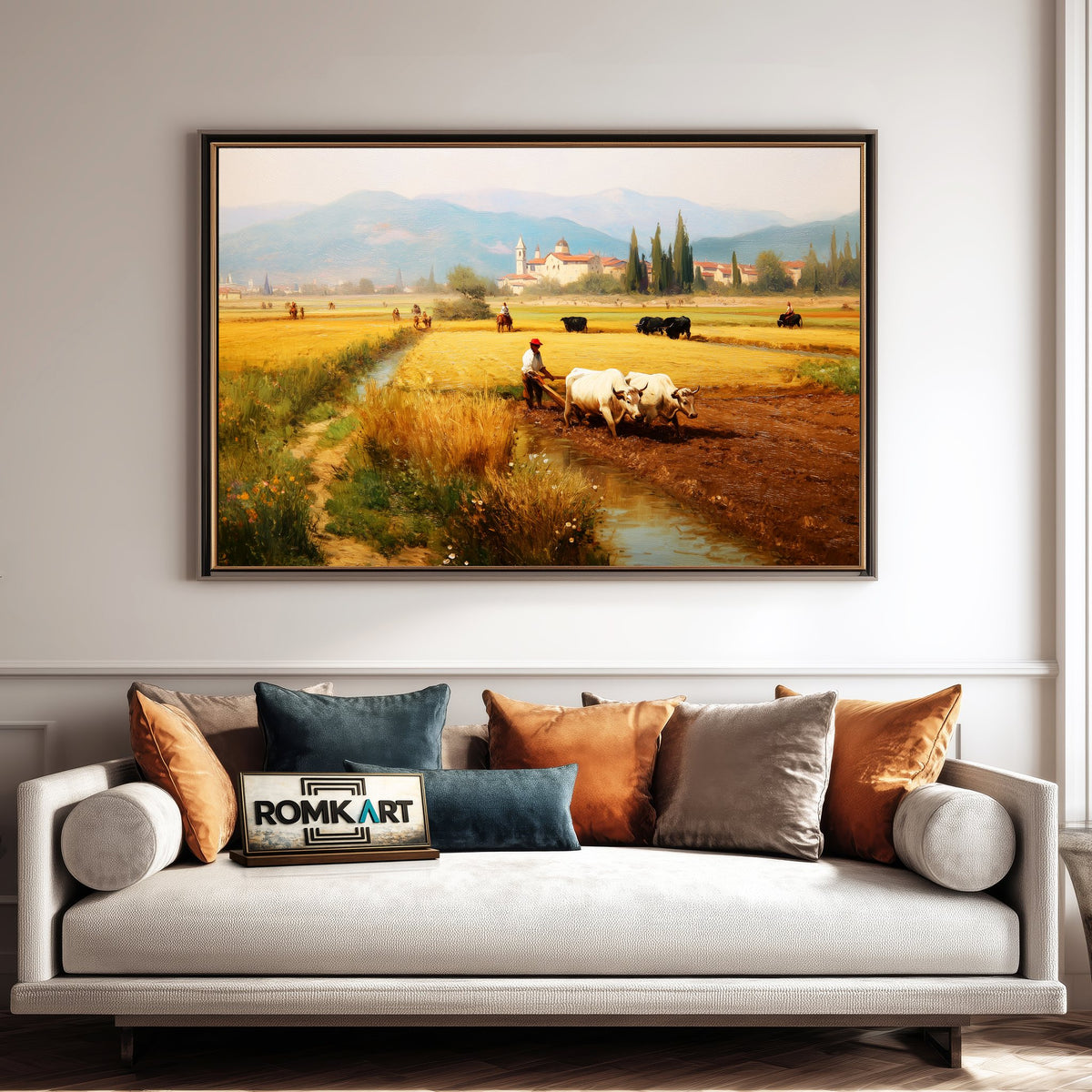 Agricultural Italian Countryside Oil Painting - image 4