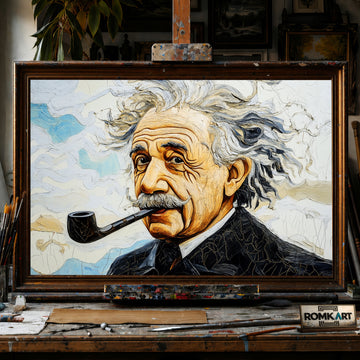 Albert Einstein hand-painted oil painting on canvas