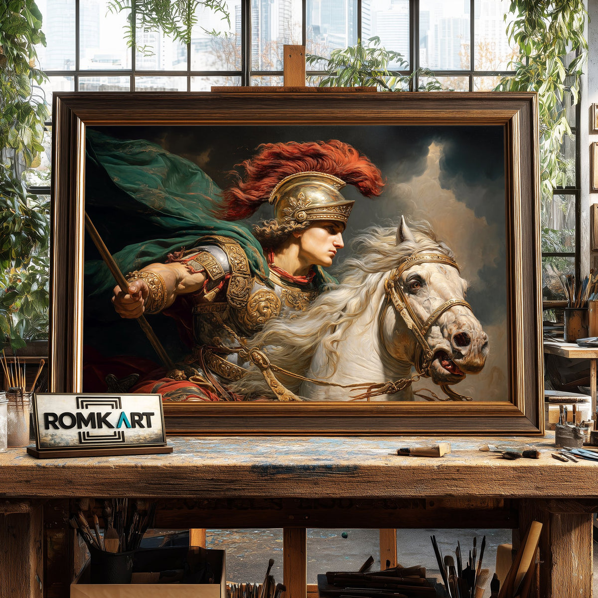 Alexander the Great in Battle Historical Oil Painting - image 2
