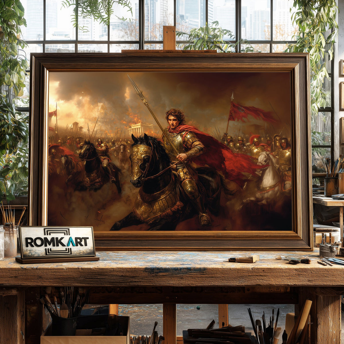 Alexander the Great in the Battlefield Historical Oil Painting - image 2