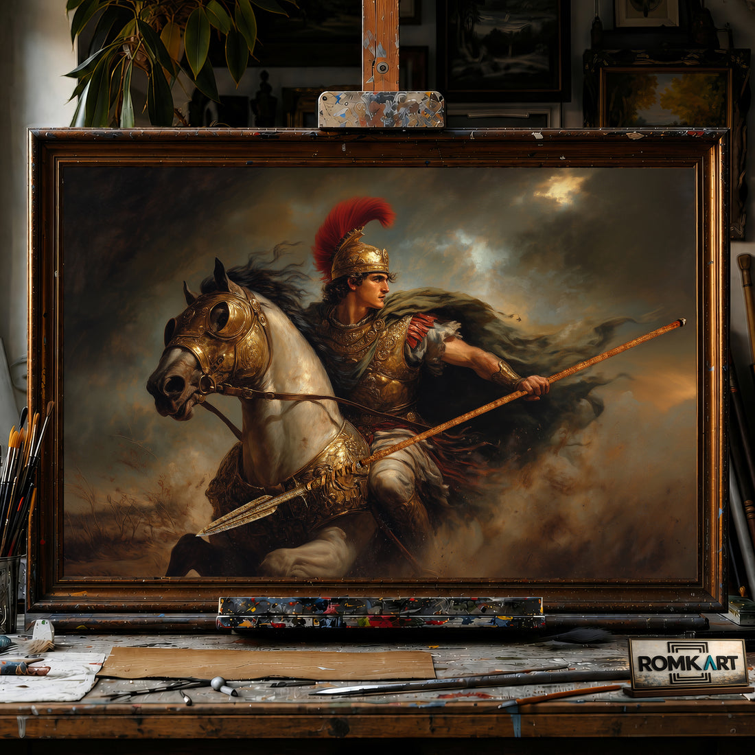 Alexander the Great hand-painted oil painting on canvas