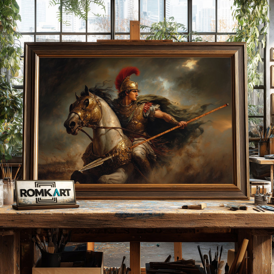 Alexander the Great hand-painted oil painting on canvas