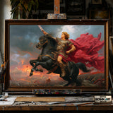 Alexander the Great on Horseback hand-painted oil painting on canvas