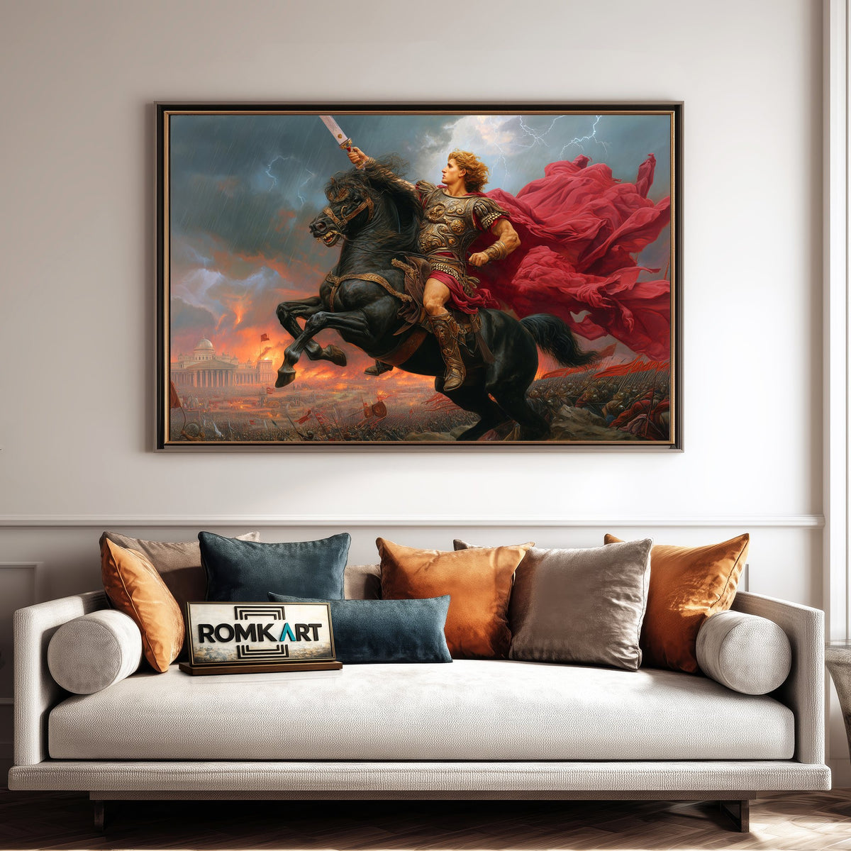 Alexander the Great on Horseback Historical Oil Painting - image 4