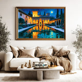 Alhambra Courtyard Architectural Oil Painting - image 5