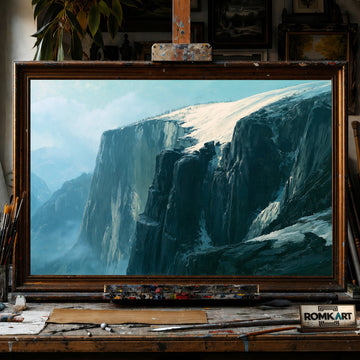 Alpine landscape Above the Timberline - Hand-Painted Oil Painting - View 1