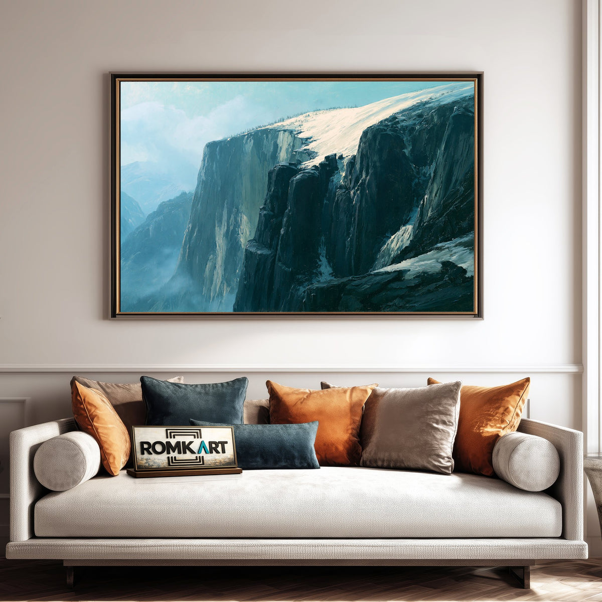 Alpine Landscape Above The Timberline Oil Painting - image 4