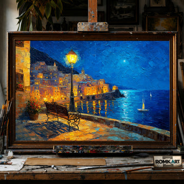 Amalfi Coast hand-painted oil painting on canvas