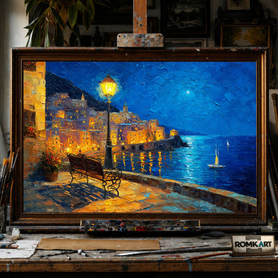 Amalfi Coast hand-painted oil painting on canvas