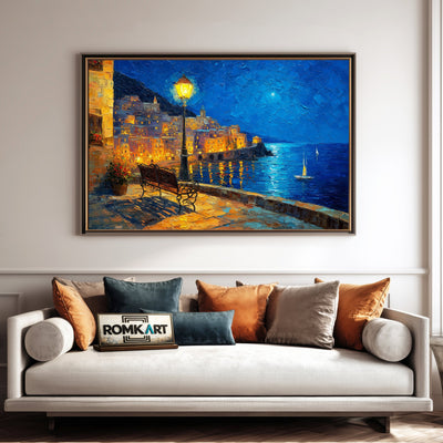 Amalfi Coast Seascape Oil Painting - image 4