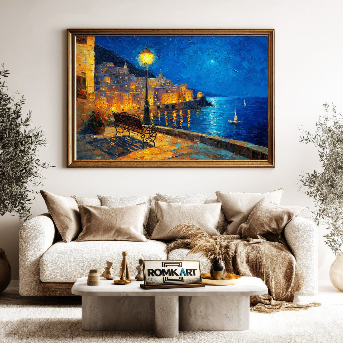Amalfi Coast Seascape Oil Painting - image 5